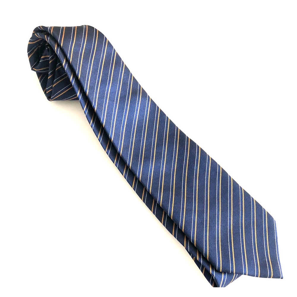 Blue and gold necktie